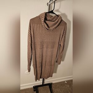 Lulu's Taupe Ribbed Knit Sweater